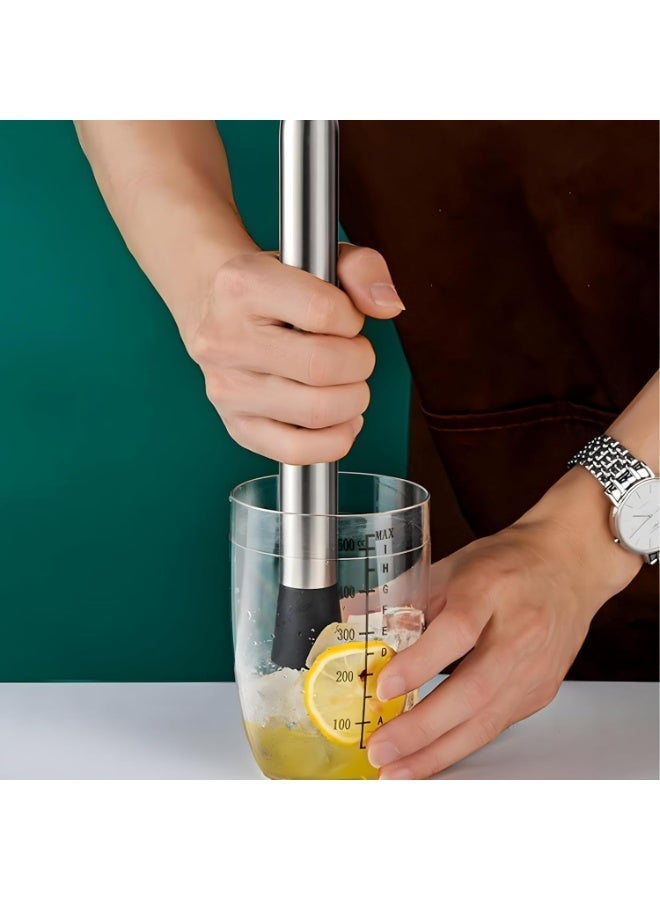 Ice Crusher Barware Cocktail Muddler,Cocktail Stirrer, Stainless Steel Stirrer, Lime Press Masher, Lime Hand Masher, Suitable for Home and Bar - Image 4